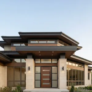 Strata Timber Prairie Courtyard Home