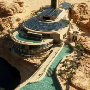Futuristic Eco-Friendly Mansion With Solar Panels