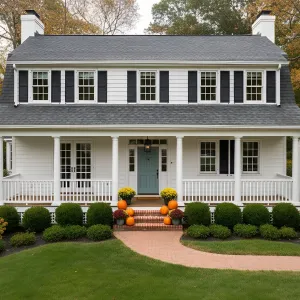 Porch-Wrapped Gambrel With Slate Calm