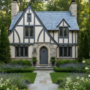 Slate-Gabled French Tudor Cottage
