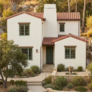 Hillside Spanish Desert Garden Home