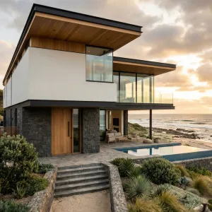 Bluffside Glass Haven With Stone Base