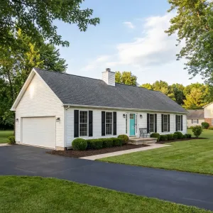 Clean Ranch With Cheerful Aqua Door