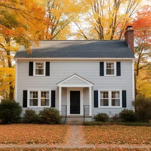 Quaint Autumn Haven with Leafy Adornments