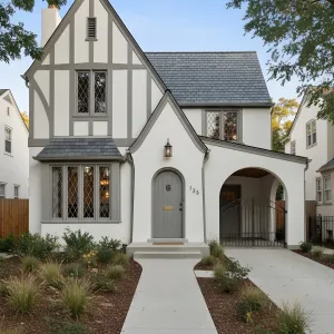 Pewter-Trim Storybook Tudor Cottage