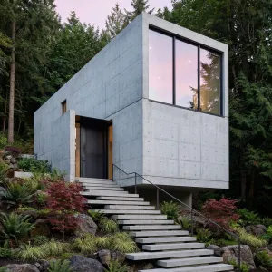 Forest Perch Minimal Concrete Cabin