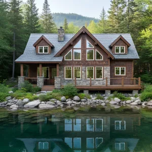 Reflected Haven: The Tranquil Cabin Getaway