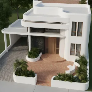 Palm Drift Courtyard Modern