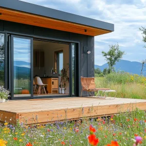 Sliding Glass Doors Opening to a Small Deck