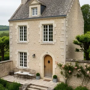 Timeless Stone Retreat Amidst Lush Fields