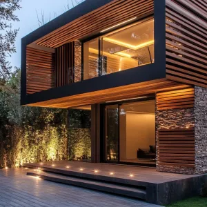 Wooden Slats With Hidden Lighting