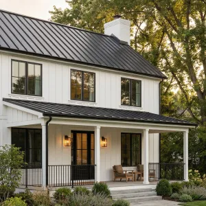 Black Roof Porchside Farmhouse Haven