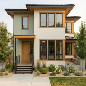 Clean Lined Home With Honey Wood