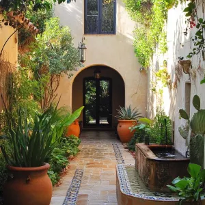 Spanish Mediterranean Courtyard Oasis