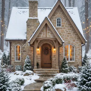 Fairy-Tale Stone Nook In Snow