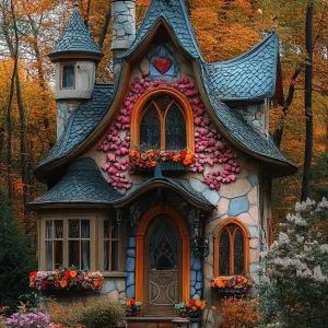 Charming Fairytale Cottage Embraced by Autumn