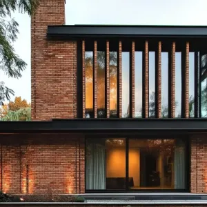 Brick Haven with Striking Vertical Lines