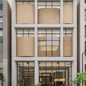 The Wavy Wonder: Bricks and Glass Symphony