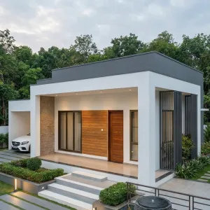 Zen Courtyard Cube With Timber Welcome