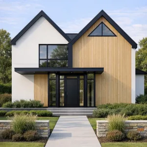 Scandi Twin Gable Entry House