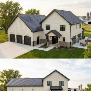 Countryside Manor Garage With Slate Roof