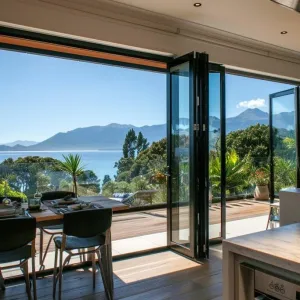 Bi-fold Glass Doors Merging Indoor and Outdoor