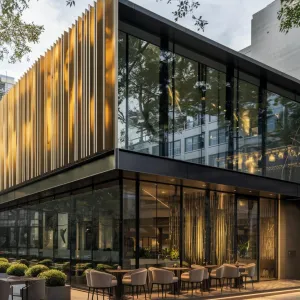 Golden Glow: The Bistro Facade