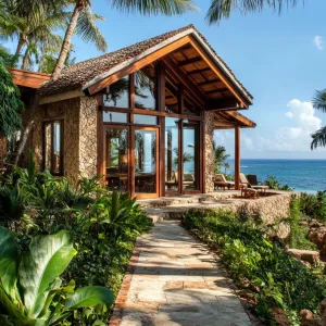 Seaside Stone Sanctuary with Glassy Grace