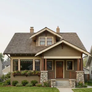 Riverstone Porch Gabled Craftsman Bungalow