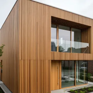 Wooden Facade Whimsy: The Boxy Surprise
