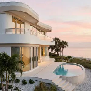 Oceanfront Curved Serenity Residence