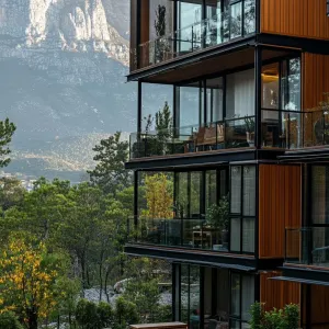 Modern Marvel: Container Apartments with Mountain View
