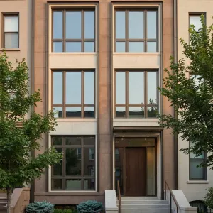 Calm Contemporary Brownstone Entryway