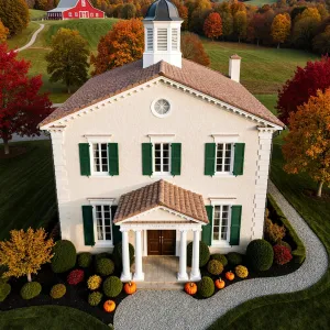 Pumpkins and Pillars in an Autumn Symphony