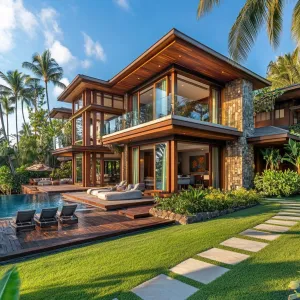 Tropical Gem: A Sunlit Sonata in Timber and Glass