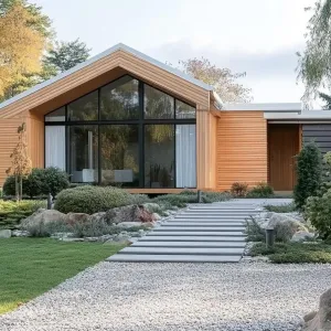 Gable House Serenity: Modern Meadow Marvel
