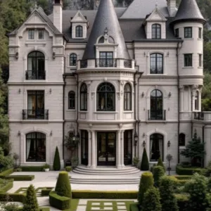 Majestic Castle with Whimsical Towers