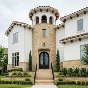 Tuscan Tower Front Stucco Showpiece