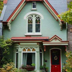 Verdant Gothic Hideaway with Scarlet Surprise