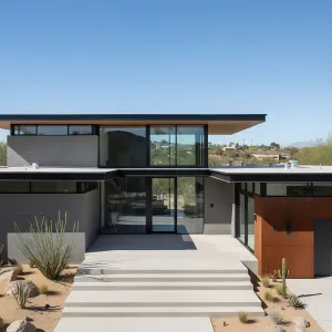 Steel Eaves Desert Atrium