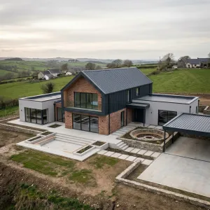 Clifftop Courtyard Barn With Steel Wing