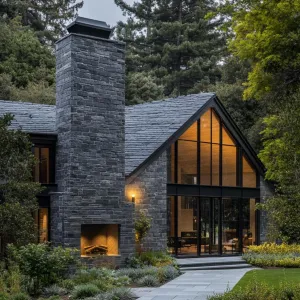 Stone Chimney Chateau with a Modern Glare