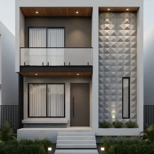 Frosted Grid Wall With Ember Soffit