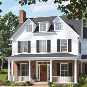 White Gables and Brick Accents: A Modern Match