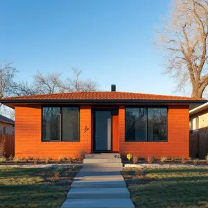 Preview of Orange Brick Delight with a Modern Touch