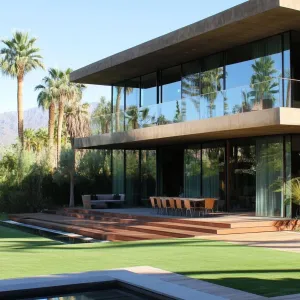 Glass Paradise: Poolside Serenity