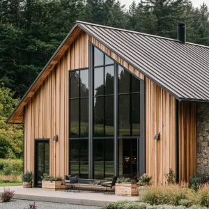 Giant Windows Meet Timber Tranquility