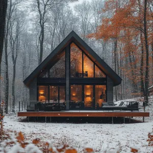 Gable House Warmth: Fireside Frost