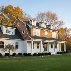 Cedar-Gambrel Farmhouse With Dormer Rhythm