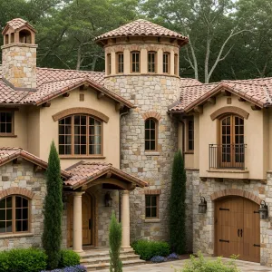 Tuscan Castle with Woodland Majesty